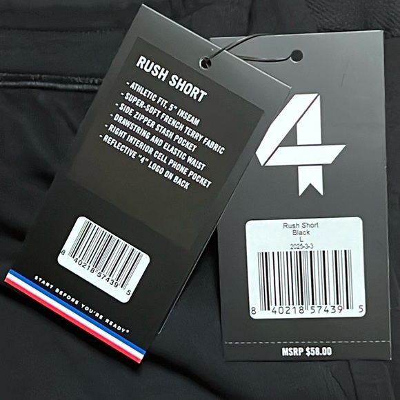 FOURLAPS‎ Women's French Terry Athletic Fit Shorts Black Size L - Picture 9 of 11